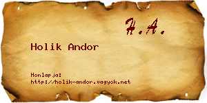 Holik Andor névjegykártya